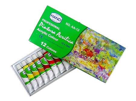  PINTURA ACRILICA  12 CC ESTUCHE X 12 COL.HAND 