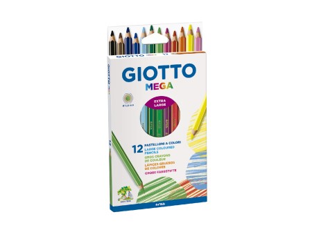  LAPIZ COLOR 12UN. LARGO MEGA HEXAG. GIOTTO 