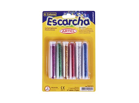  ESCARCHA COLOR 3GRS SURTIDO TUBO 6 UNID.ARTEL 