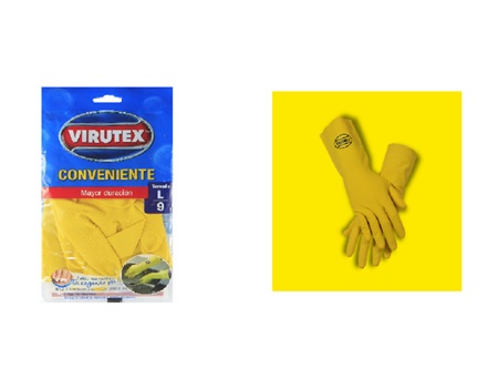  GUANTES LATEX VIRUTEX AMARILLO GRANDE SUPERIOR 