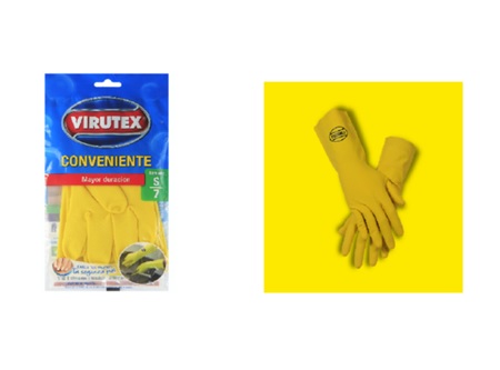  GUANTES LATEX VIRUTEX AMARILLO PEQUEO SUPERIOR 