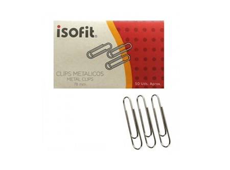  CLIPS METALICO PTA REDONDA  78MM X  50 UN ISOFIT 