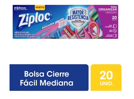  BOLSA HERMETICA ZIPLOC CIERRE MEDIANA 20X15 20 UND 