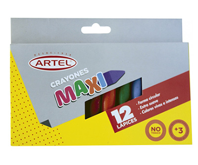  LAPIZ CERA  12 COLORES MAXI JUMBO CRAYON ARTEL 