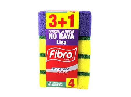  ESPONJA ACANALADA FIBRO X 4 UND 