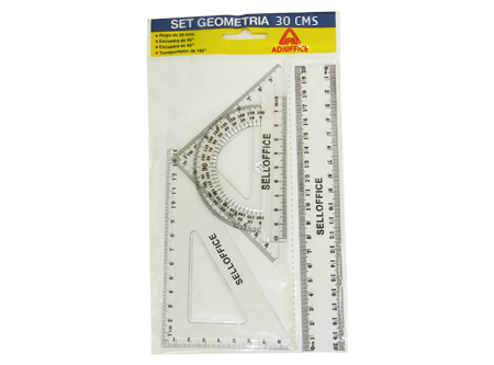  SET GEOMETRIA 4 PIEZAS 30 CM SELLOFFICE 