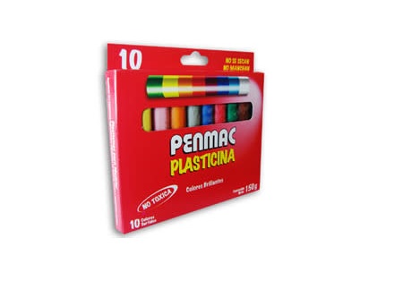  PLASTICINA 10 COLORES PENMAC 