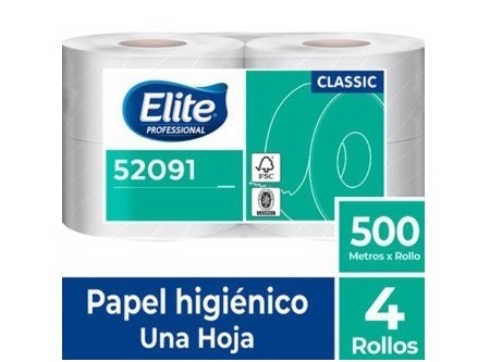  PAPEL HIG. 4 ROLLOS 500 MT H/S BLAN.ELITE CLASSIC 
