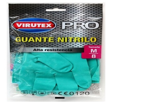  GUANTES NITRILO VERDE M/8 VIRUTEX PRO 