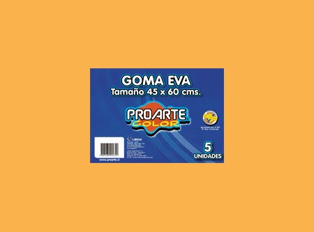  GOMA EVA 45X60 X  5 UN 2MM PROARTE NARANJO 