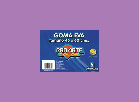  GOMA EVA 45X60 X  5 UN 2MM PROARTE VIOLETA 